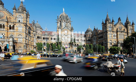 Chhatrapati Shivaji Terminus (Victoria Terminus), UNESCO-Weltkulturerbe, Mumbai, Maharashtra, Indien, Asien Stockfoto