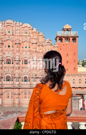 Hawa Mahal (Palast der Winde), erbaut im Jahre 1799, Jaipur, Rajasthan, Indien, Asien Stockfoto