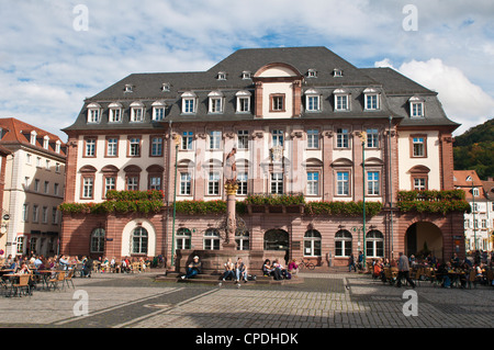 Der Marktplatz (Marktplatz) und Rathaus, Altstadt, Heidelberg, Baden-Württemberg, Deutschland, Europa Stockfoto