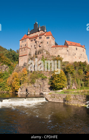 Burg Kriebstein und Zschopau Fluss, Sachsen, Deutschland, Europa Stockfoto