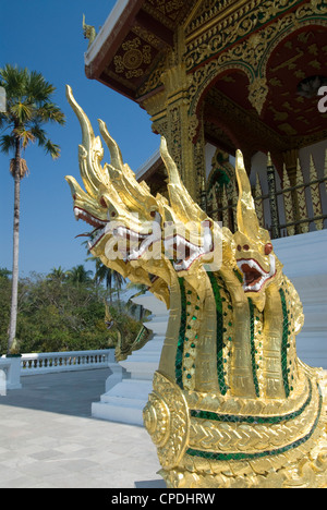 Naga-Köpfe, Wat Sen, Luang Prabang, Laos, Indochina, Südostasien, Asien Stockfoto