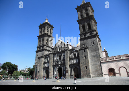 Kathedrale, Puebla, Altstadt, UNESCO-Weltkulturerbe, Bundesstaat Puebla, Mexiko, Nordamerika Stockfoto