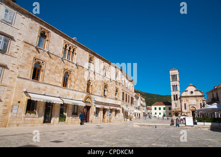 Trg Sv Stjepana quadratische Hvar Stadt Hvar Insel Dalmatien Kroatien Europa Stockfoto