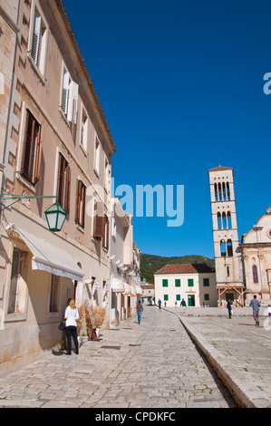 Trg Sv Stjepana quadratische Hvar Stadt Hvar Insel Dalmatien Kroatien Europa Stockfoto