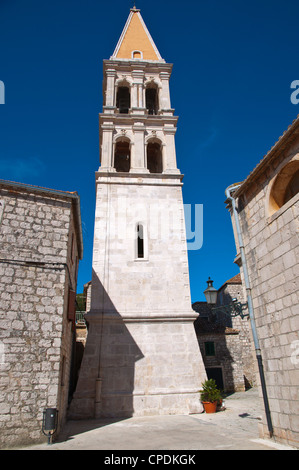 St. Stephens Kirche Glockenturm Altstadt Stari Grad Hvar Island Kroatien Europa Stockfoto