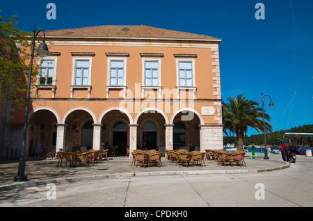 Riva Promenade in der alten Hafenstadt Stari Grad, Hvar Island Kroatien Europa Stockfoto