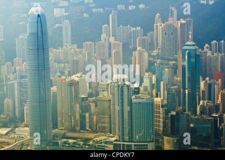 Vogelperspektive Blick auf Central, Hong Kong wichtigsten Finanzviertel, Hong Kong Island, Hongkong, China, Asien Stockfoto