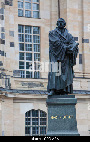 Martin Luther Statue in Dresden, Sachsen, Deutschland, Europa Stockfoto