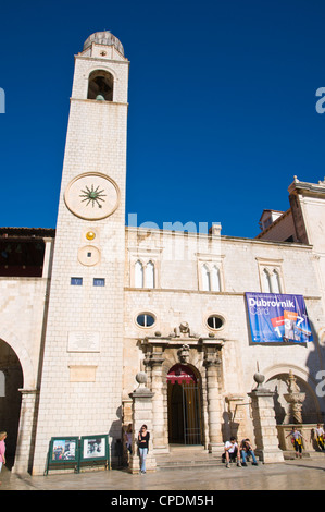 GRADSKI Zvonik die Glocke Turm am Luza Square Grad Stadt Dubrovnik Altstadt Dalmatien Kroatien Europa Stockfoto