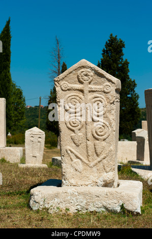 Stecak Nekropole von Radimlja, befindet sich in der Nähe von Stolac, Bosnien-Herzegowina, Europa Stockfoto