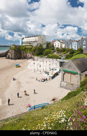 Südstrand, Tenby, Pembrokeshire, Wales, Vereinigtes Königreich, Europa Stockfoto