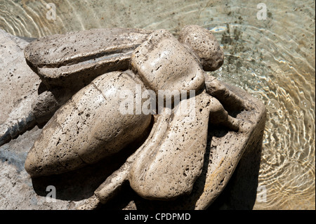 Detail des Brunnens der Bienen, Piazza Barberini. Rom, Italien Stockfoto