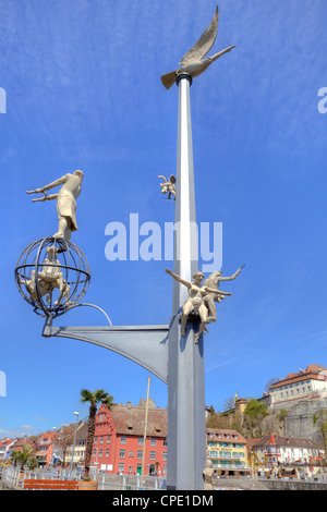 Magische Säule, Meersburg, Bodensee, Baden-Württemberg, Deutschland Stockfoto