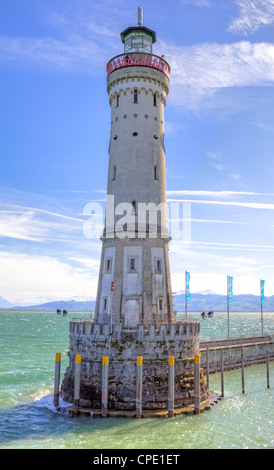 Lindau, Hafen, See, Leuchtturm, Bayern, Deutschland Stockfoto