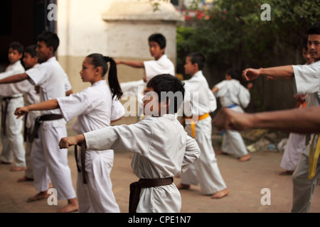 Karate-Schüler-Kathmandu-Nepal Stockfoto