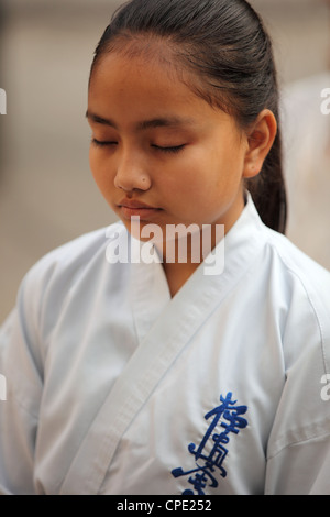Karate Schüler Kathmandu-Nepal Stockfoto