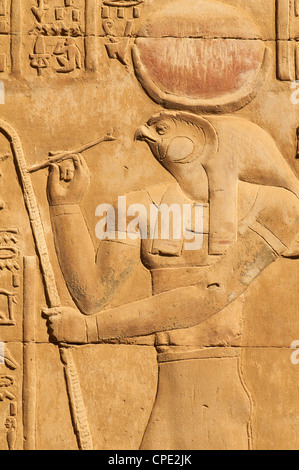 Bas-Relief, Tempel des Sobek und Haroeris, Kom Ombo, Ägypten, Nordafrika, Afrika Stockfoto