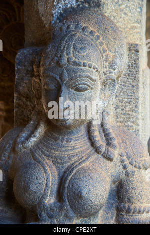 Statue-Detail, Padmanabhapuram Palast, Kerala, Indien, Asien Stockfoto