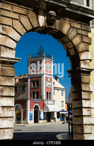 Trg Marsala Tita (Hauptplatz), Rovinj, Istrien, Kroatien, Europa Stockfoto