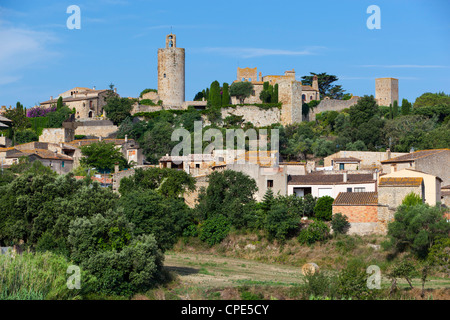 Hügel Dorf, Pals, Costa Brava, Katalonien, Spanien, Europa Stockfoto