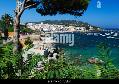 Calella de Palafrugell und Cap de St. Sebastia, Costa Brava, Katalonien, Spanien, Mittelmeer, Europa Stockfoto