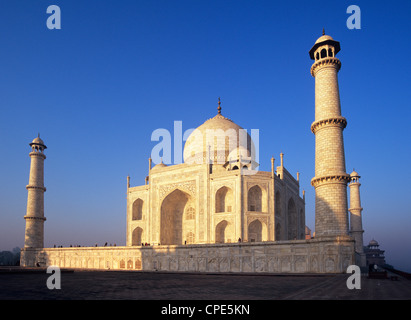 Das Taj Mahal an einem frühen Morgen im Februar zum UNESCO-Weltkulturerbe, Agra, Uttar Pradesh, Indien, Asien Stockfoto