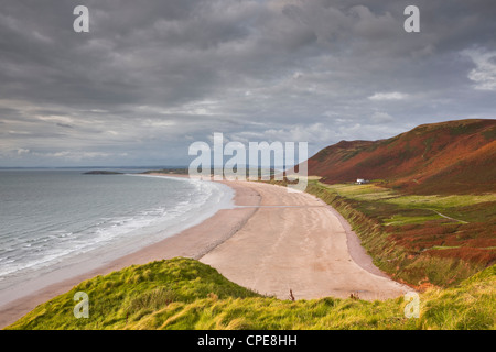 Rhossili Bucht auf der Halbinsel Gower, Wales, Vereinigtes Königreich, Europa Stockfoto