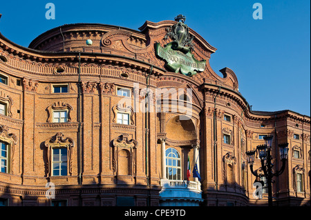 Europa-Italien-Piemont-Turin-Carignano-Palast-Fassade in Piazza Carignano Stockfoto