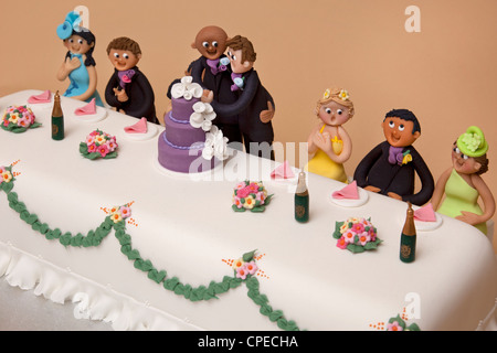 Tisch-Hochzeitstorte der Ehe für homosexuelle Paare Stockfoto