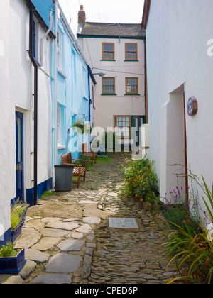 Ferienhäuser in Darracotts Court im Küstendorf Appledore, Devon, England. Stockfoto