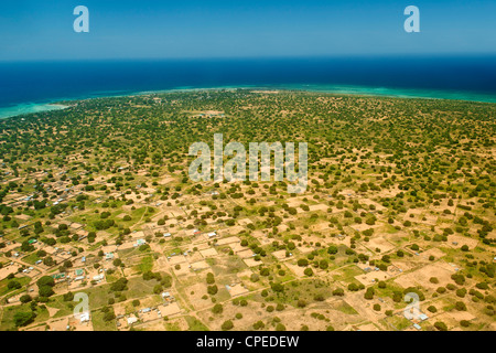 Luftaufnahme von Pemba im Norden Mosambiks. Stockfoto