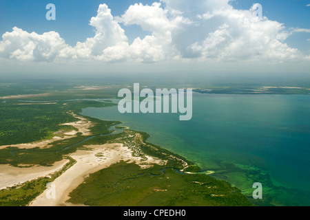 Mangroven entlang der Küste des Quirimbas National Park in Mosambik. Stockfoto