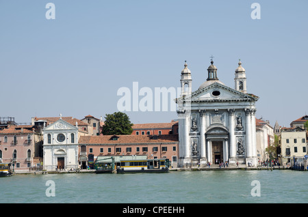 Ansicht der Fondamenta Delle Zattrer al Gesuati Church, Venedig, Italien. Stockfoto