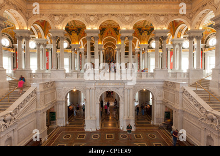 Die große Halle von der Library of Congress. Washington, D.C. Stockfoto