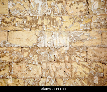 gemauerte Wand Grunge geschabt Brickwall Mörtel Plaste wiederherstellen Stockfoto