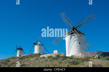 Windmühlen in Consuegra, Spanien Stockfoto