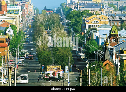 Lenin-Prospekt Straße Avenue Barnaul Altai Krai Sibirien-Russland Stockfoto