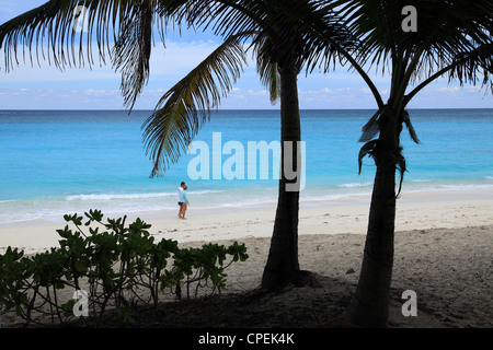 Touristen genießen im Karibik-Strand Stockfoto