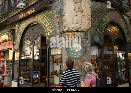Jugendstil-Shop, die Ramblas, Barcelona, Katalonien, Spanien Stockfoto