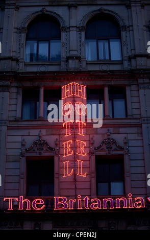 Das Britannia Hotel Schild Manchester Portland Street Stockfoto