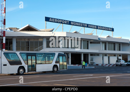 Habib Bourguiba International Airport in Monastir, Tunesien. Blick vom Einsatzbereich Stockfoto