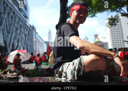 Thai Red-Shirt-Unterstützer Stockfoto