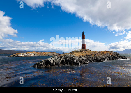 Les légions Leuchtturm im Beagle-Kanal, Feuerland, Argentinien Stockfoto