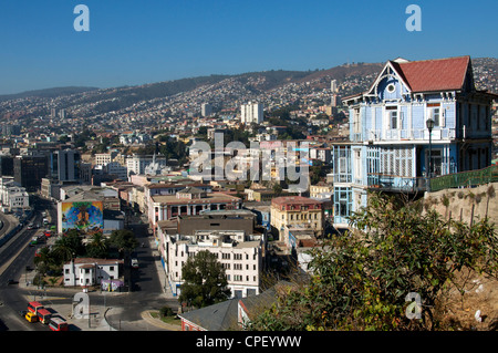 Panoramablick auf Valparaiso Chile Stockfoto