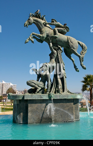 Skulpturen Sie und Brunnen Sie Vina del Mar Chile Stockfoto