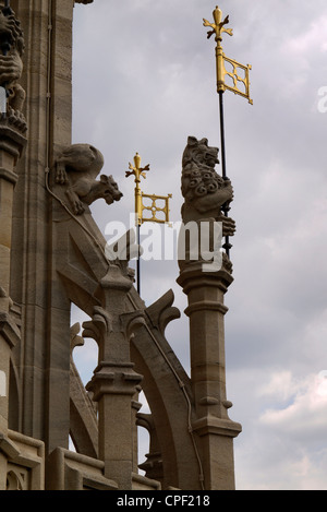 Ecke Turm Detail, Victoria Tower, Houses of Parliament, Palace of Westminster, London, England Stockfoto