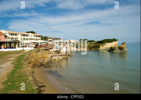 Sidari Klippen und Strand, Canal d ' Amour, Sadari, Corfu, Ionische Inseln, Griechenland Stockfoto