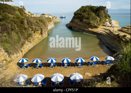 Sidari Klippen und Strand, Canal d ' Amour, Sadari, Corfu, Ionische Inseln, Griechenland Stockfoto