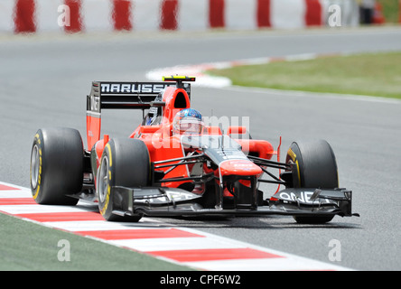 Charles Pic (FRA) Im Virgin MVR-02 während den Formel 1 Grand Prix von Spanien 2012 Stockfoto