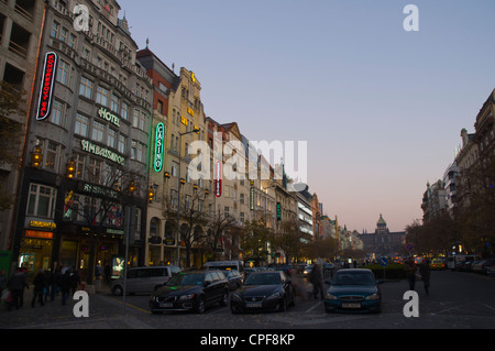 Vaclavske Namesti Wenzelsplatz Prag Tschechien Mitteleuropa Stockfoto